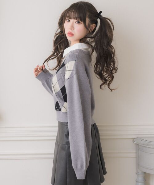 posse mkt  Emsexcite（エムズエキサイト） ニット セーター シャツ襟付き