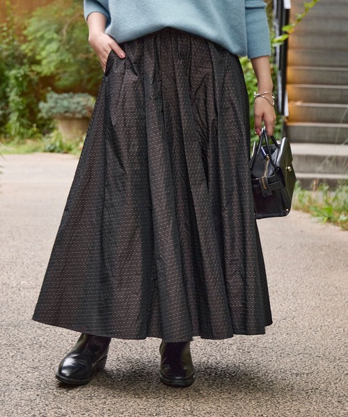 MICA&DEAL（マイカアンドディール） スカート ドット柄タックギャザー