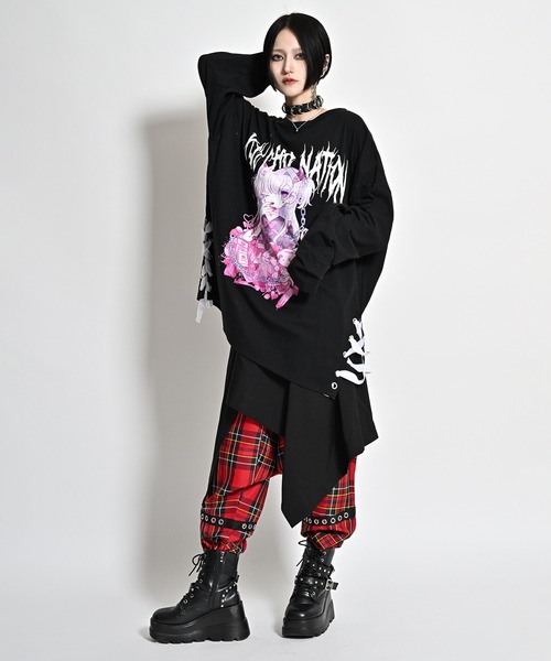 「Revo.」 「PSYCHONATION」長袖カットソー M パープル レディース_画像4