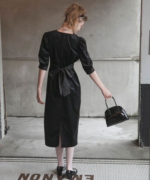 「BONLECILL noir」 7分袖ワンピース FREE ネイビー レディース_画像8