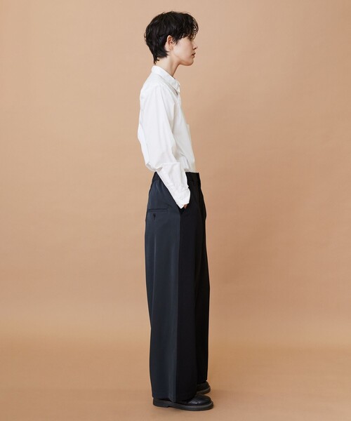 美品　フラボア　FRAPBOIS ウールライクパンツ タックワイドパンツ FRAPBOIS（フラボア） ワイドパンツ パンツ トーンギャバ パンツ