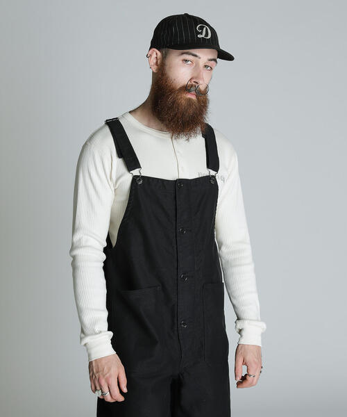 Schott ブラック オーバーオール M Schott N.Y.C（ショット） 「schott」 オーバーオール M ブラック