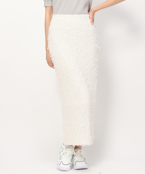 「MISCH MASCH」 ロングスカート フリ- ブラック レディース_画像4