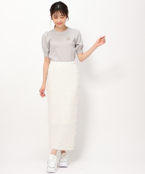 「MISCH MASCH」 ロングスカート フリ- ブラック レディース_画像6