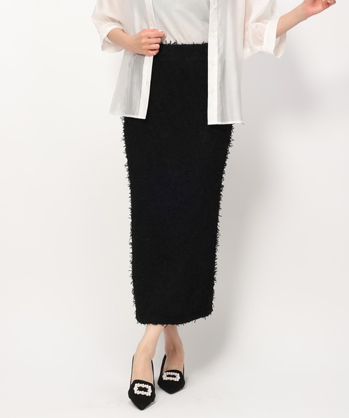 「MISCH MASCH」 ロングスカート フリ- ブラック レディース_画像7