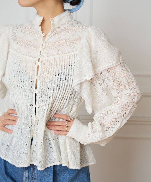 【さーたん】今期完売 新品IENA LA BOUCLE レースブラウス IENA LA BOUCLE（イエナラブークル） ブラウス シャツ レースオン