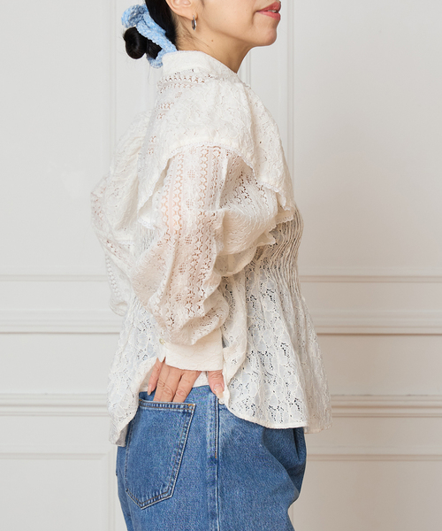 IENA LA BOUCLE（イエナラブークル） ブラウス シャツ レースオン