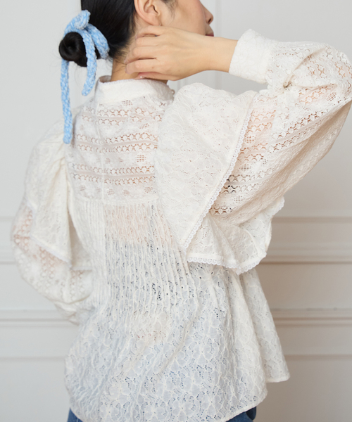 IENA LA BOUCLE（イエナラブークル） ブラウス シャツ レースオン