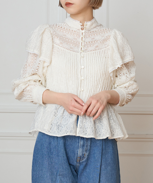 【さーたん】今期完売 新品IENA LA BOUCLE レースブラウス IENA LA BOUCLE（イエナラブークル） ブラウス シャツ レースオン