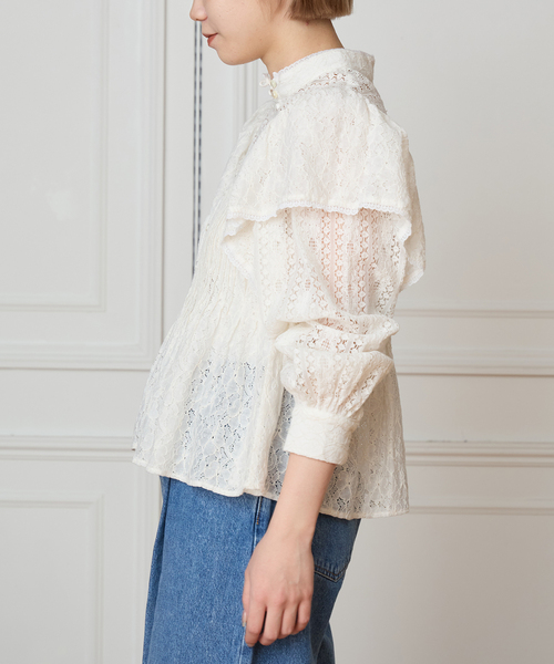 【さーたん】今期完売 新品IENA LA BOUCLE レースブラウス IENA LA BOUCLE（イエナラブークル） ブラウス シャツ レースオン