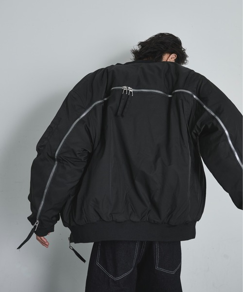 ジャケット・アウター MASSES MA-1 BLAZE BLANK HOTEL ma1 ma-1 Extended-Zip Puffer MA-1 Jacket / ジップ