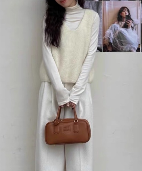 「LADY LIKE」 ニットベスト M ライトグレー レディース_画像5