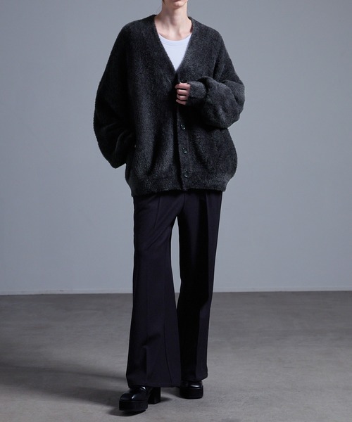 「Loose/ルース」 ニットカーディガン S グレイッシュベージュ メンズ_画像8