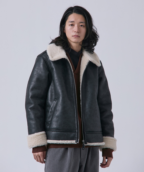 【NEW】ベーセーストック（B．C STOCK）/スムースフェイクムートン B−3 フライトジャケット B.C STOCK（ベーセーストック） ブルゾン アウター スムースフェイク