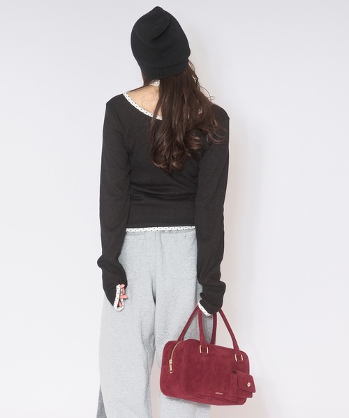 loin nuit choker henry rib tops ブラック choker henry rib tops