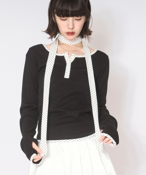 loin nuit choker henry rib tops ブラック loin nuit tシャツ choker henry rib tops / チョーカーヘンリーリブ