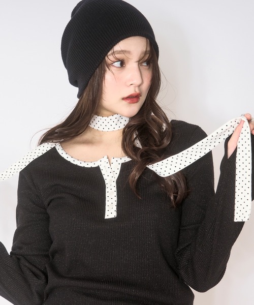 loin nuit choker henry rib tops ブラック loin nuit choker henry