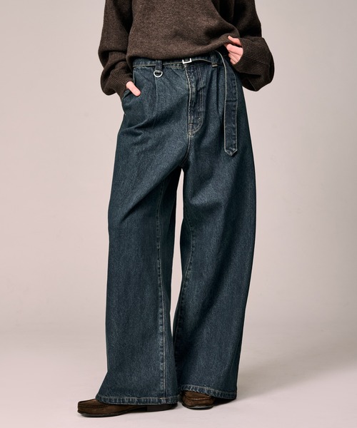 WETTEMPT ワイドパンツ ジーンズ BELTED WIDE DENIM PANTS