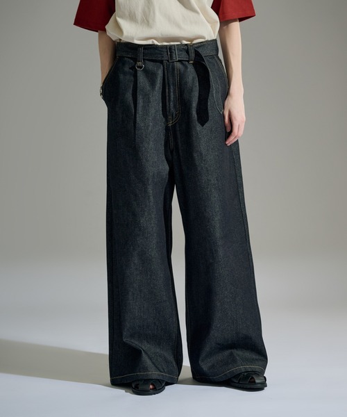 WETTEMPT ワイドパンツ ジーンズ BELTED WIDE DENIM PANTS