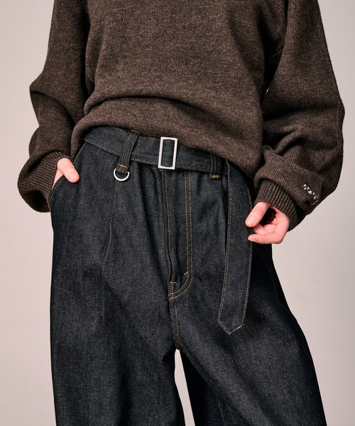 WETTEMPT ジーンズ BELTED WIDE DENIM PANTS / ベルテッドワイドデニム