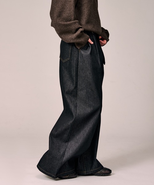 WETTEMPT ジーンズ BELTED WIDE DENIM PANTS / ベルテッドワイドデニム
