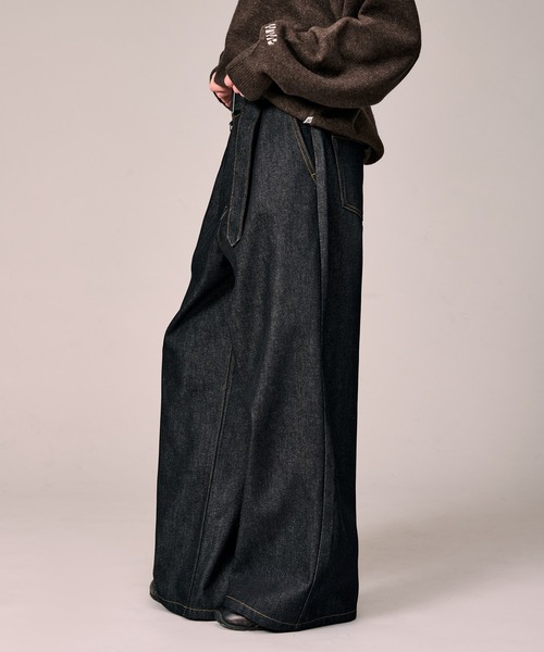 WETTEMPT ワイドパンツ ジーンズ BELTED WIDE DENIM PANTS