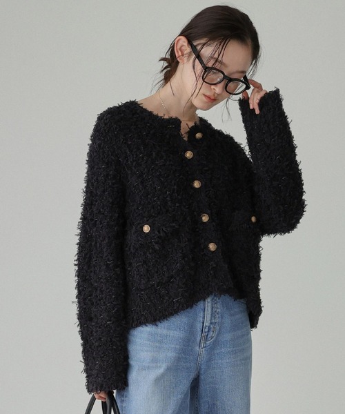 BABYLONE（バビロン） ジャケット ノーカラージャケット ツイード