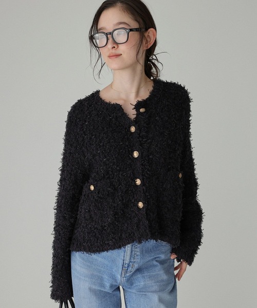 BABYLONE（バビロン） ジャケット ノーカラージャケット ツイード