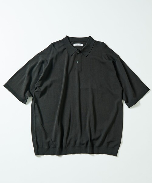 「FREAK'S STORE」 半袖ニット LARGE チャコール メンズ_画像2