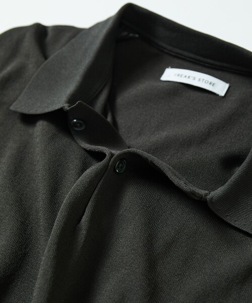 「FREAK'S STORE」 半袖ニット LARGE チャコール メンズ_画像4