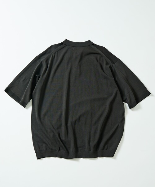 「FREAK'S STORE」 半袖ニット LARGE チャコール メンズ_画像7