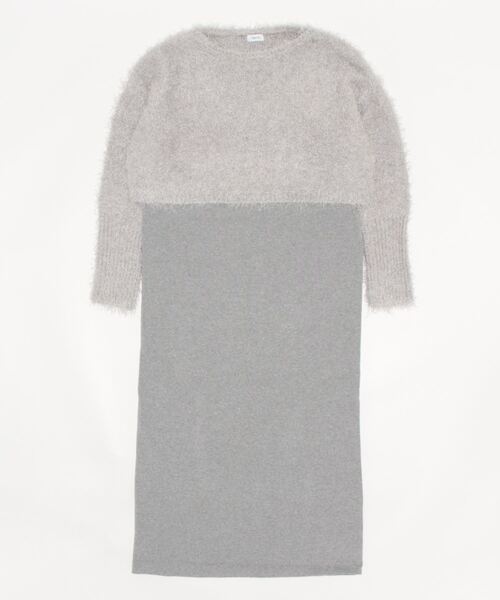 「A part by」 ニットワンピース FREE ライトグレー レディース_画像2