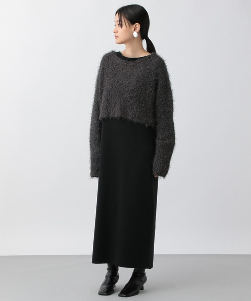 「A part by」 ニットワンピース FREE ライトグレー レディース_画像5