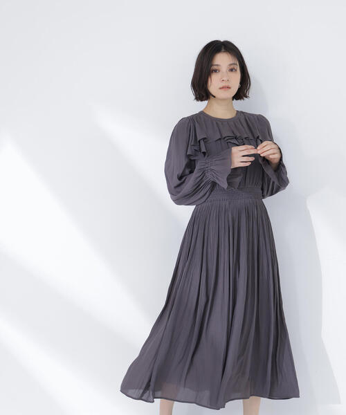 ナチュラルビューティーベーシック　ラッフルデザインワンピース　新作 NATURAL BEAUTY BASIC（ナチュラルビューティーベーシック