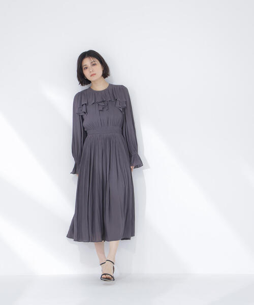 ナチュラルビューティーベーシック　ラッフルデザインワンピース　新作 NATURAL BEAUTY BASIC（ナチュラルビューティーベーシック