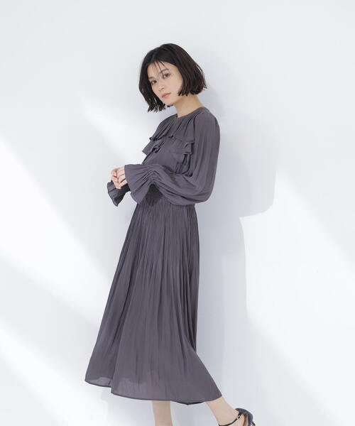 ナチュラルビューティーベーシック　ラッフルデザインワンピース　新作 NATURAL BEAUTY BASIC（ナチュラルビューティーベーシック