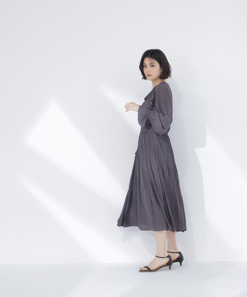 ナチュラルビューティーベーシック　ラッフルデザインワンピース　新作 NATURAL BEAUTY BASIC（ナチュラルビューティーベーシック