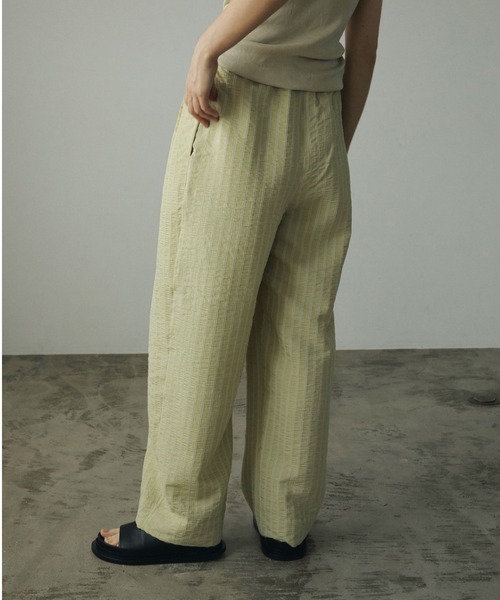 「anuke」 イージーパンツ 38inch ライトグリーン レディース_画像3