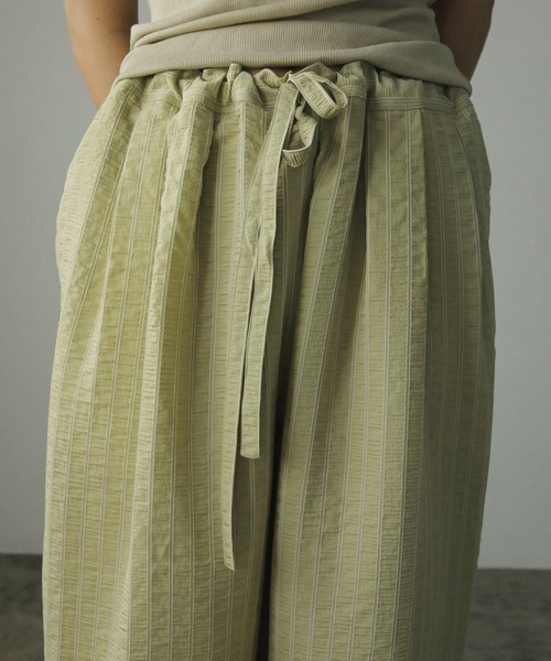 「anuke」 イージーパンツ 38inch ライトグリーン レディース_画像4