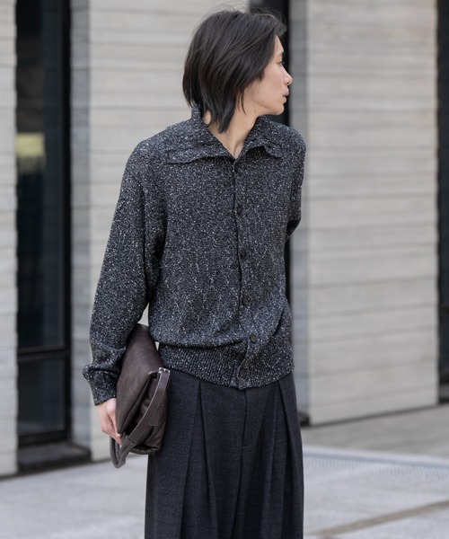 SINSS セーター ニット Nep knit cardigan / ネップニットカーディガン