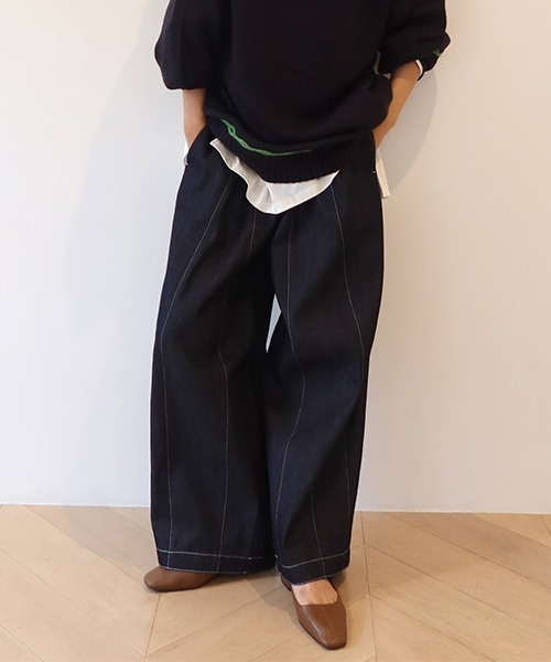 ジーンズ デニム デニムパンツ ペプラムデニムパンツ / Peplum Denim