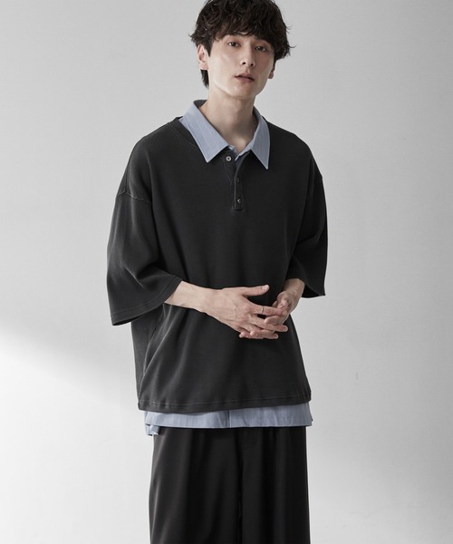 RUUBON ヘンリーネック tシャツ 「RUUBON」henley neck half sleeve