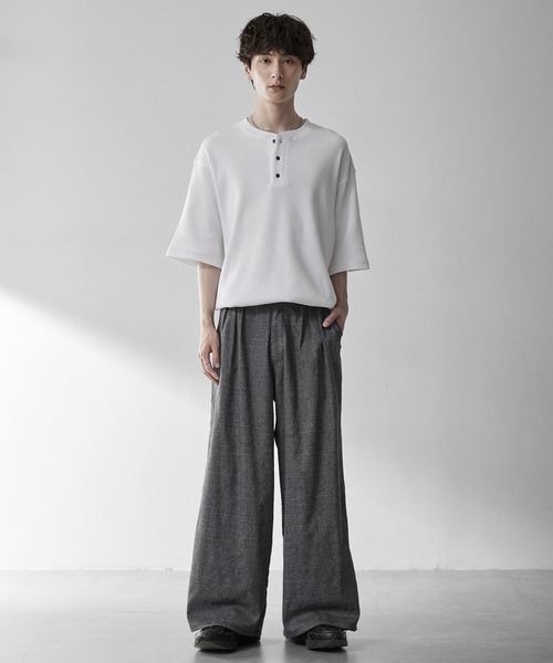 RUUBON ヘンリーネック tシャツ 「RUUBON」henley neck half sleeve