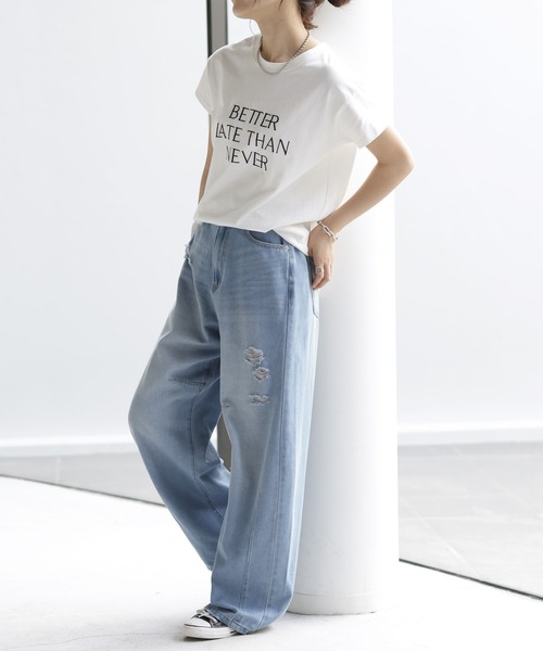 「HUG.U」 デニムパンツ X-LARGE ダークインディゴブルー レディース_画像2