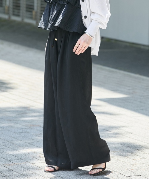 「VERMEIL par iena」 イージーパンツ 38 ブラック レディース_画像2