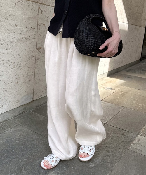 「VERMEIL par iena」 イージーパンツ 38 ブラック レディース_画像4