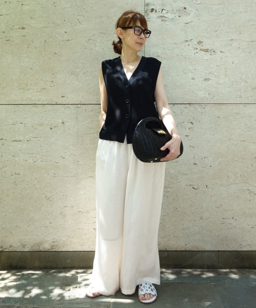 「VERMEIL par iena」 イージーパンツ 38 ブラック レディース_画像6