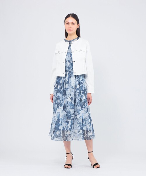 ワンピース フィオーレローンプリント カシュクールワンピースの画像