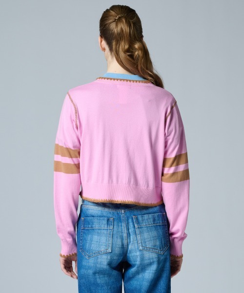 ニット セーター Dロゴニットカーディガン レディースの画像