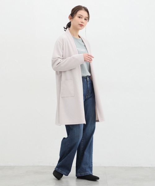 「Honeys」 カーディガン LL グレイッシュベージュ レディース_画像8